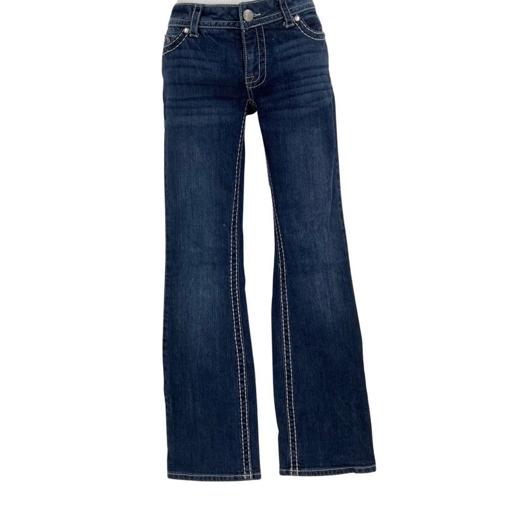 Paisley Sky Straight Leg Jeans with Flap Pockets | Size 4 - Picture 2 of 12